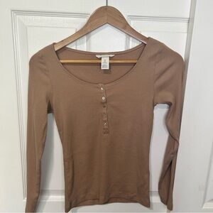 H&M Tan Long Sleeve Top Size S
